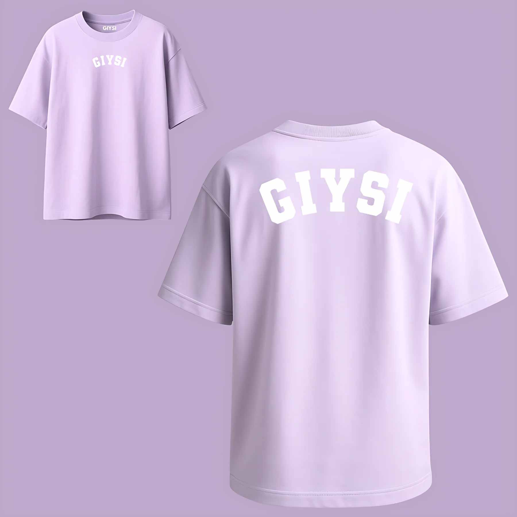 Oversized Print Mauve Cotton T-shirt