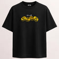 Oversized Print Black Cotton T-shirt