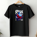 Black Spook Printed Round Neck Cotton T-shirt