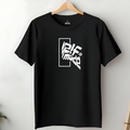 Black Self Made Printed Round Neck Cotton T-shirt